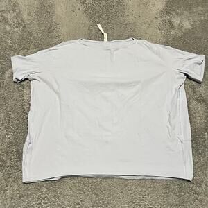 Lululemon Back In Action Short Sleeve T Shirt Womens 10 Blue